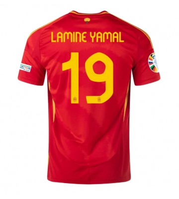 España Lamine Yamal #19 Primera Equipación Eurocopa 2024 Manga Corta